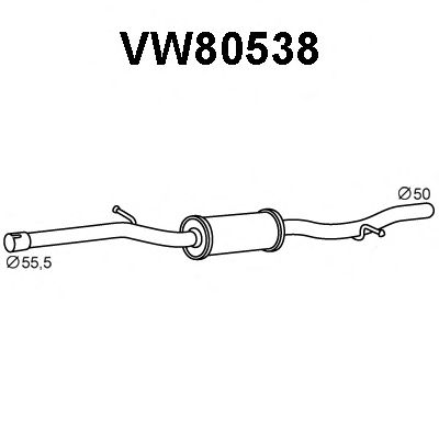 Средний глушитель выхлопных газов VW80538