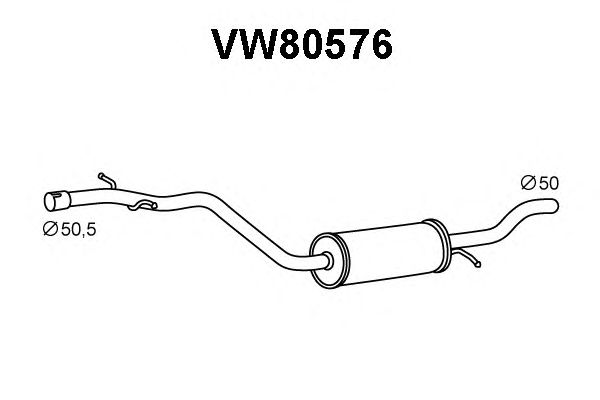 Средний глушитель выхлопных газов VW80576