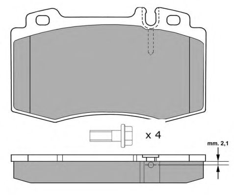 Комплект тормозных колодок, дисковый тормоз FBP-1299