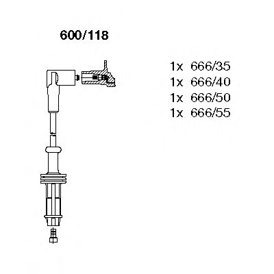 Комплект проводов зажигания 600/118