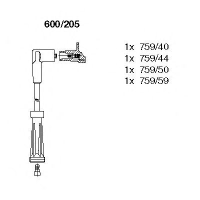 Комплект проводов зажигания 600/205