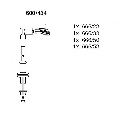 Комплект проводов зажигания 600/454