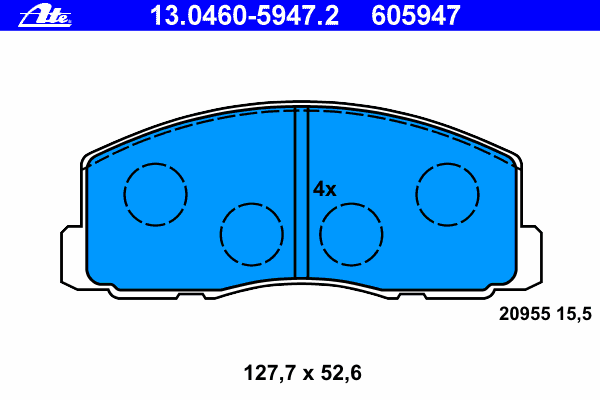 Комплект тормозных колодок, дисковый тормоз 13.0460-5947.2
