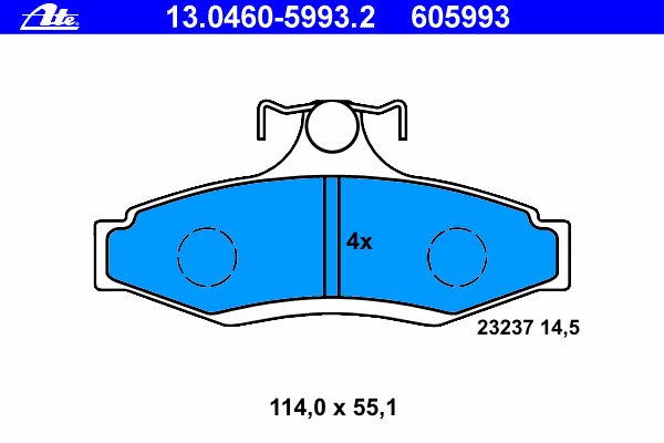Комплект тормозных колодок, дисковый тормоз 13.0460-5993.2