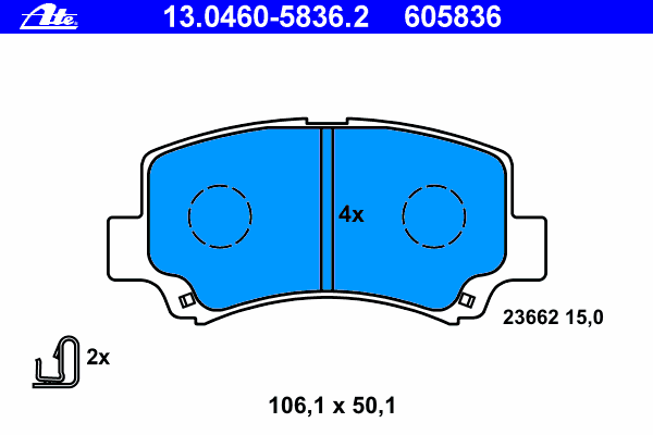 Комплект тормозных колодок, дисковый тормоз 13.0460-5836.2