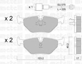 Комплект тормозных колодок, дисковый тормоз 22-0125-0K
