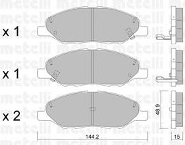 Комплект тормозных колодок, дисковый тормоз 22-0811-0