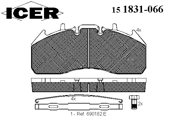 Комплект тормозных колодок, дисковый тормоз 151831-066