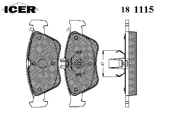 Комплект тормозных колодок, дисковый тормоз 181115