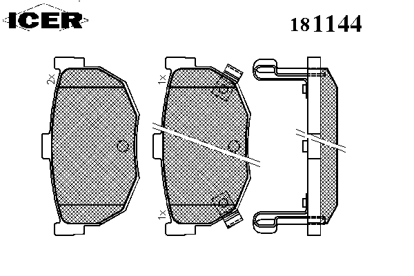 Комплект тормозных колодок, дисковый тормоз 181144