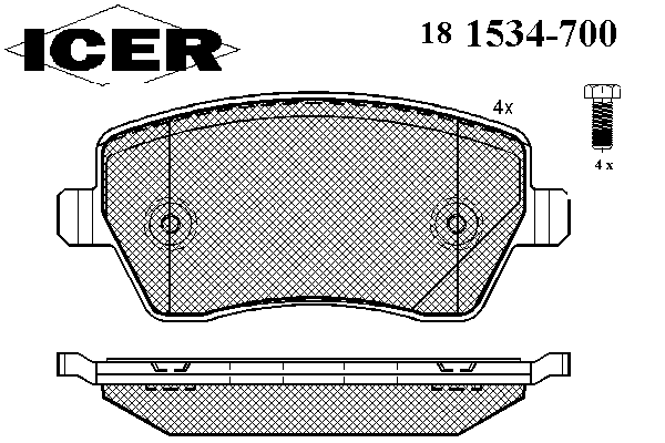 Комплект тормозных колодок, дисковый тормоз 181534-700