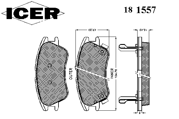 Kit de plaquettes de frein, frein à disque 181557