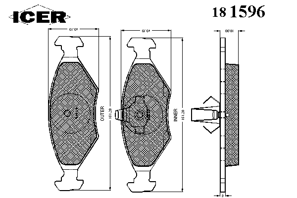 Комплект тормозных колодок, дисковый тормоз 181596