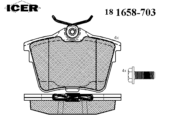 Kit de plaquettes de frein, frein à disque 181658-703