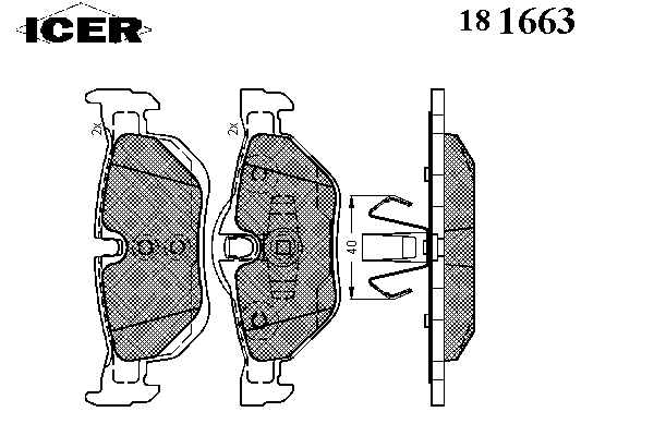 Комплект тормозных колодок, дисковый тормоз 181663