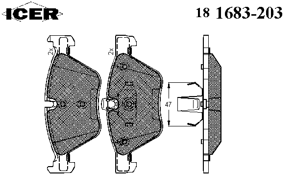 Комплект тормозных колодок, дисковый тормоз 181683-203