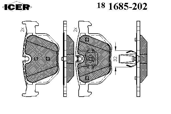 Bremsbelagsatz, Scheibenbremse 181685-202