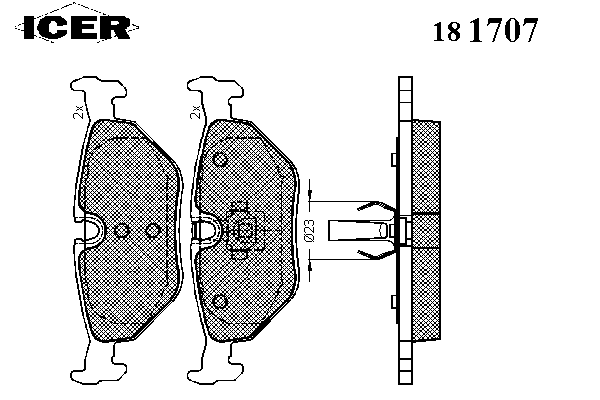 Комплект тормозных колодок, дисковый тормоз 181707