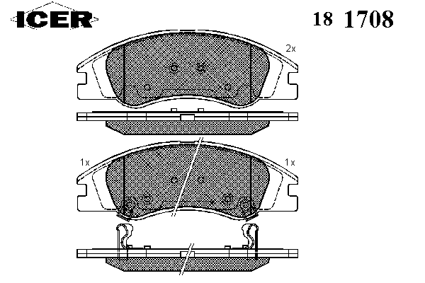 Комплект тормозных колодок, дисковый тормоз 181708