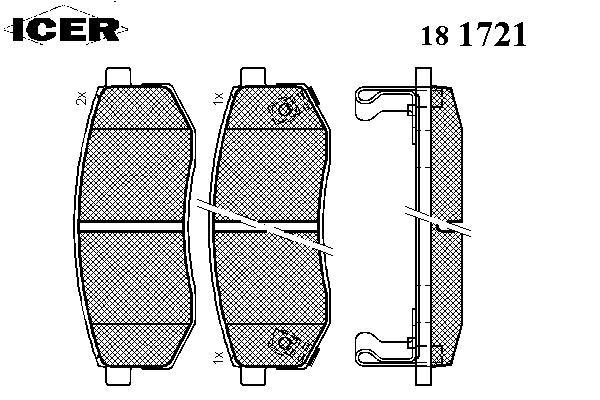 Комплект тормозных колодок, дисковый тормоз 181721