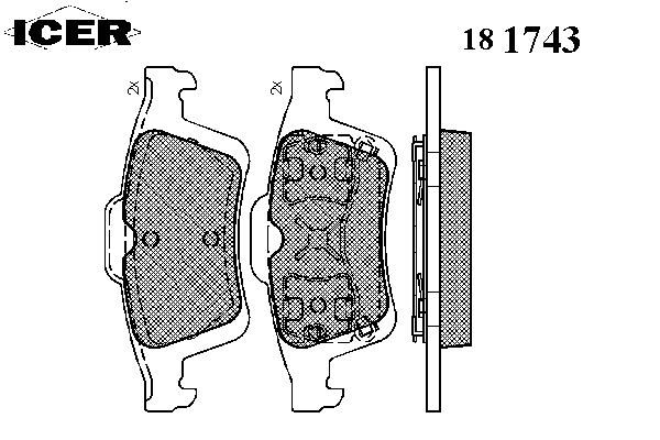 Комплект тормозных колодок, дисковый тормоз 181743