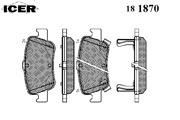 Комплект тормозных колодок, дисковый тормоз 181870