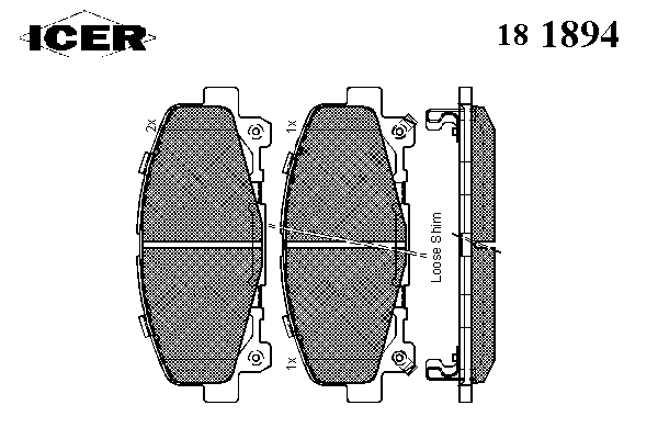 Комплект тормозных колодок, дисковый тормоз 181894