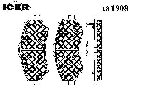 Комплект тормозных колодок, дисковый тормоз 181908
