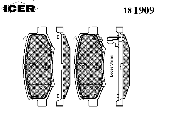 Комплект тормозных колодок, дисковый тормоз 181909