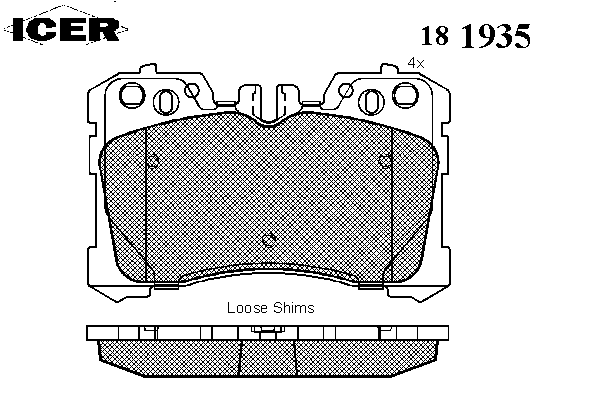 Комплект тормозных колодок, дисковый тормоз 181935