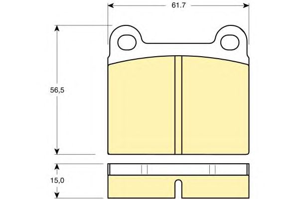 Комплект тормозных колодок, дисковый тормоз 6101012