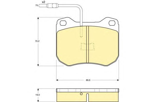 Комплект тормозных колодок, дисковый тормоз 6101732