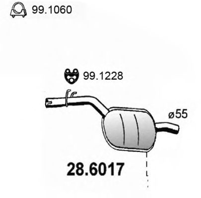 Средний глушитель выхлопных газов 28.6017