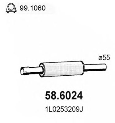 Средний глушитель выхлопных газов 58.6024