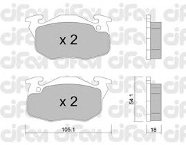 Комплект тормозных колодок, дисковый тормоз 822-037-5