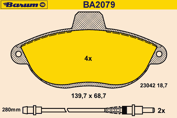 Bremsbelagsatz, Scheibenbremse BA2079