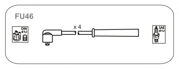 Комплект проводов зажигания FU46