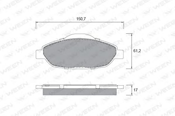 Комплект тормозных колодок, дисковый тормоз 151-1326