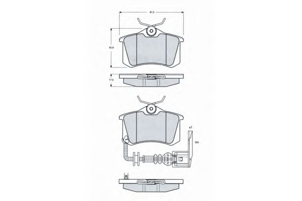 Комплект тормозных колодок, дисковый тормоз PF1615