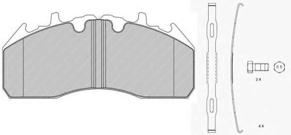 Kit de plaquettes de frein, frein à disque FCV1855BFE