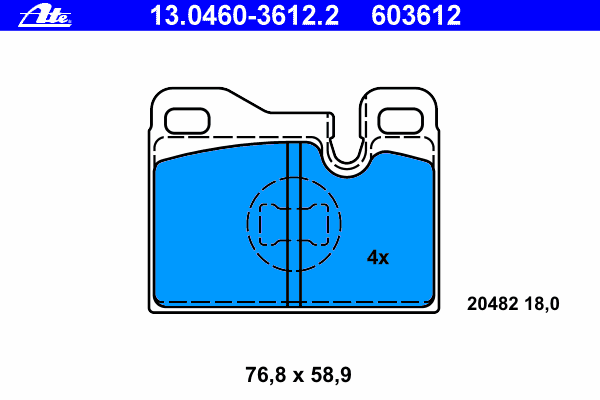 Brake Pad Set, disc brake 13.0460-3612.2