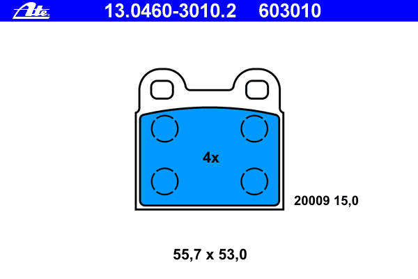 Комплект тормозных колодок, дисковый тормоз 13.0460-3010.2