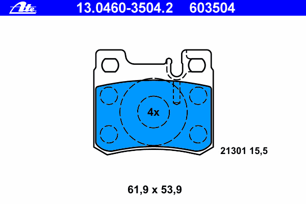 Комплект тормозных колодок, дисковый тормоз 13.0460-3504.2