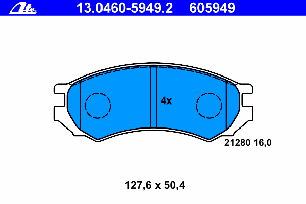 Комплект тормозных колодок, дисковый тормоз 13.0460-5949.2