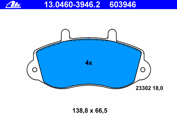 Комплект тормозных колодок, дисковый тормоз 13.0460-3946.2