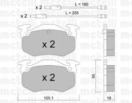 Комплект тормозных колодок, дисковый тормоз 22-0036-0