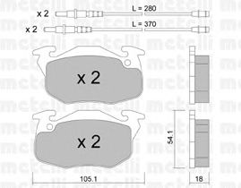 Комплект тормозных колодок, дисковый тормоз 22-0037-1