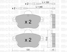 Комплект тормозных колодок, дисковый тормоз 22-0184-1