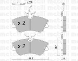 Комплект тормозных колодок, дисковый тормоз 22-0222-0