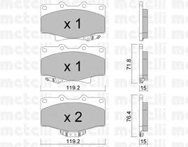 Комплект тормозных колодок, дисковый тормоз 22-0282-0